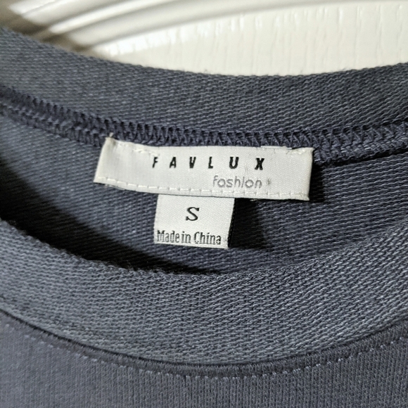 Grey Diagonal Zipper Cuffed Sleeve Asymmetrical Sweatshirt Mini Dress sz Small - Picture 6 of 6